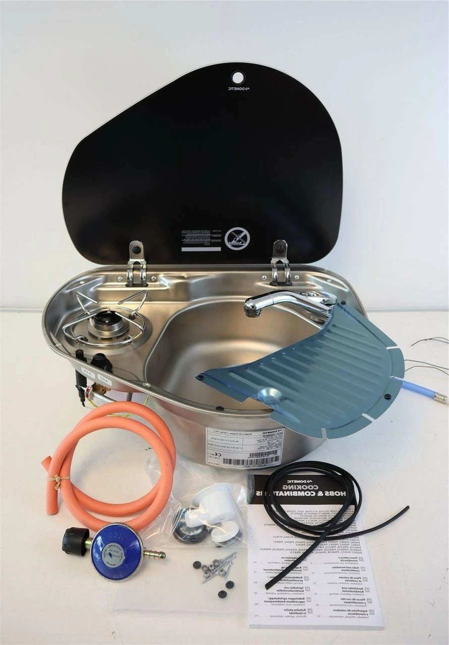 Dometic Smev 8821 Sink & Hob Combination GAZ Installation Kit For Campervan Caravan + Template