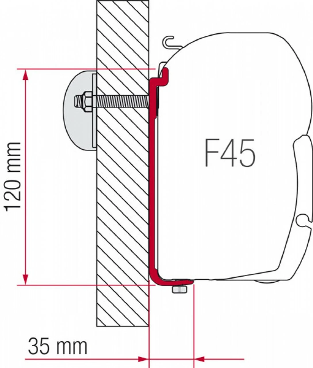 Fiamma F45 Standard Awning AS-120 Adapter Kit