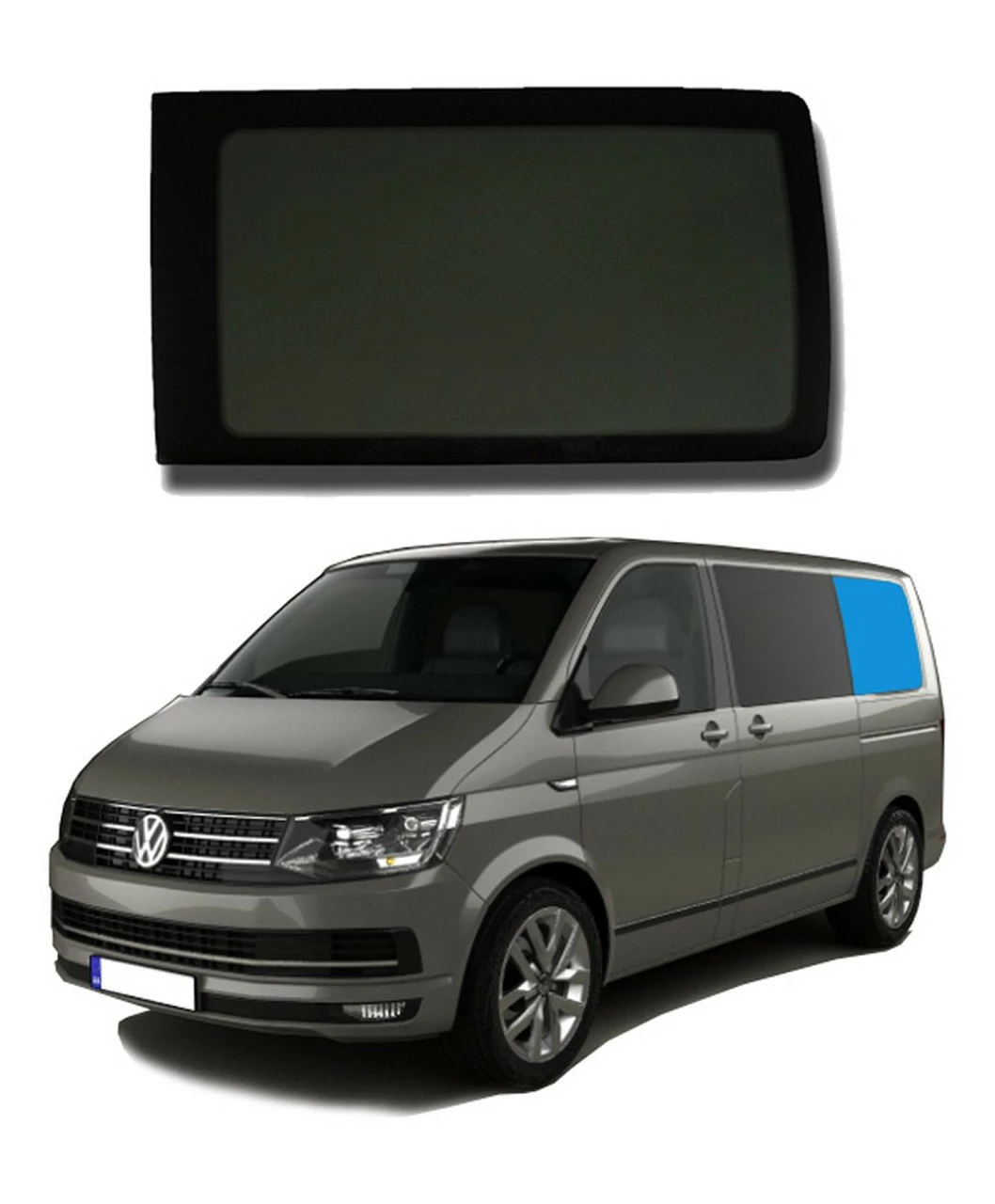 JLS VW T5 T6 Bonded Privacy Glass Fixed Window - Rear Left Hand SWB - Image 2