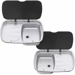Spinflo Argent Caravan Sink & Drainer With Seal & Siphon