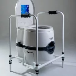 JLS Excellence Electric & Manual Flush Portable Toilet With Folding Mobility Frame