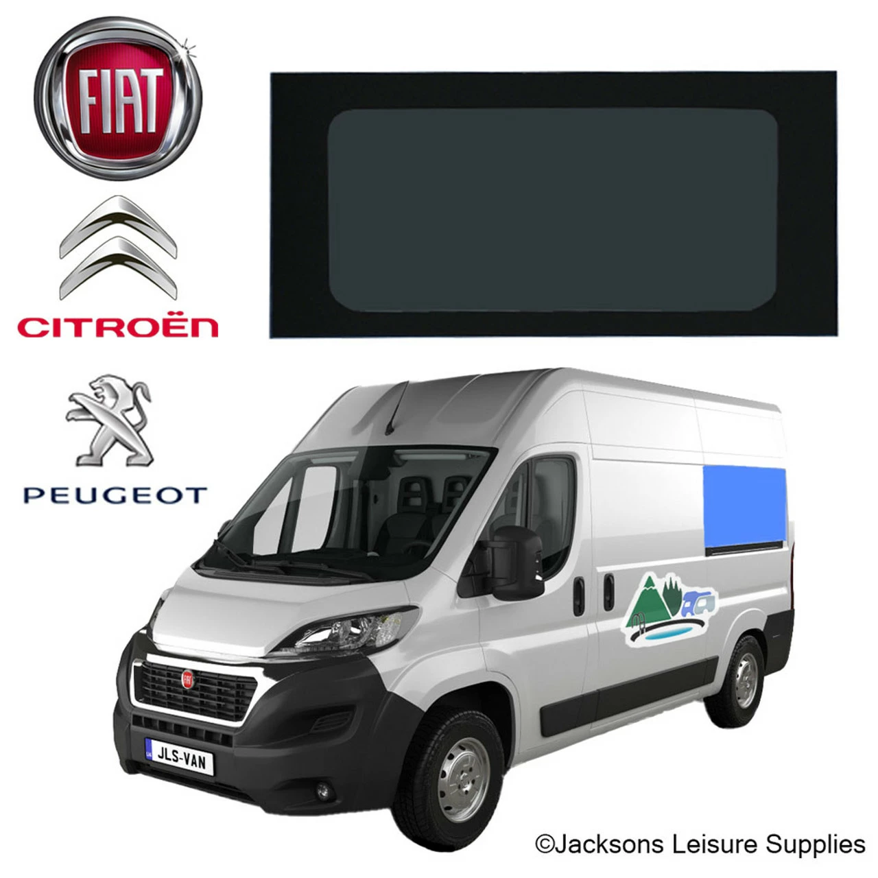 JLS Glass Campervan Window For Fiat Ducato / Citroen Relay / Peugeot Boxer - Rear Passenger Side UK