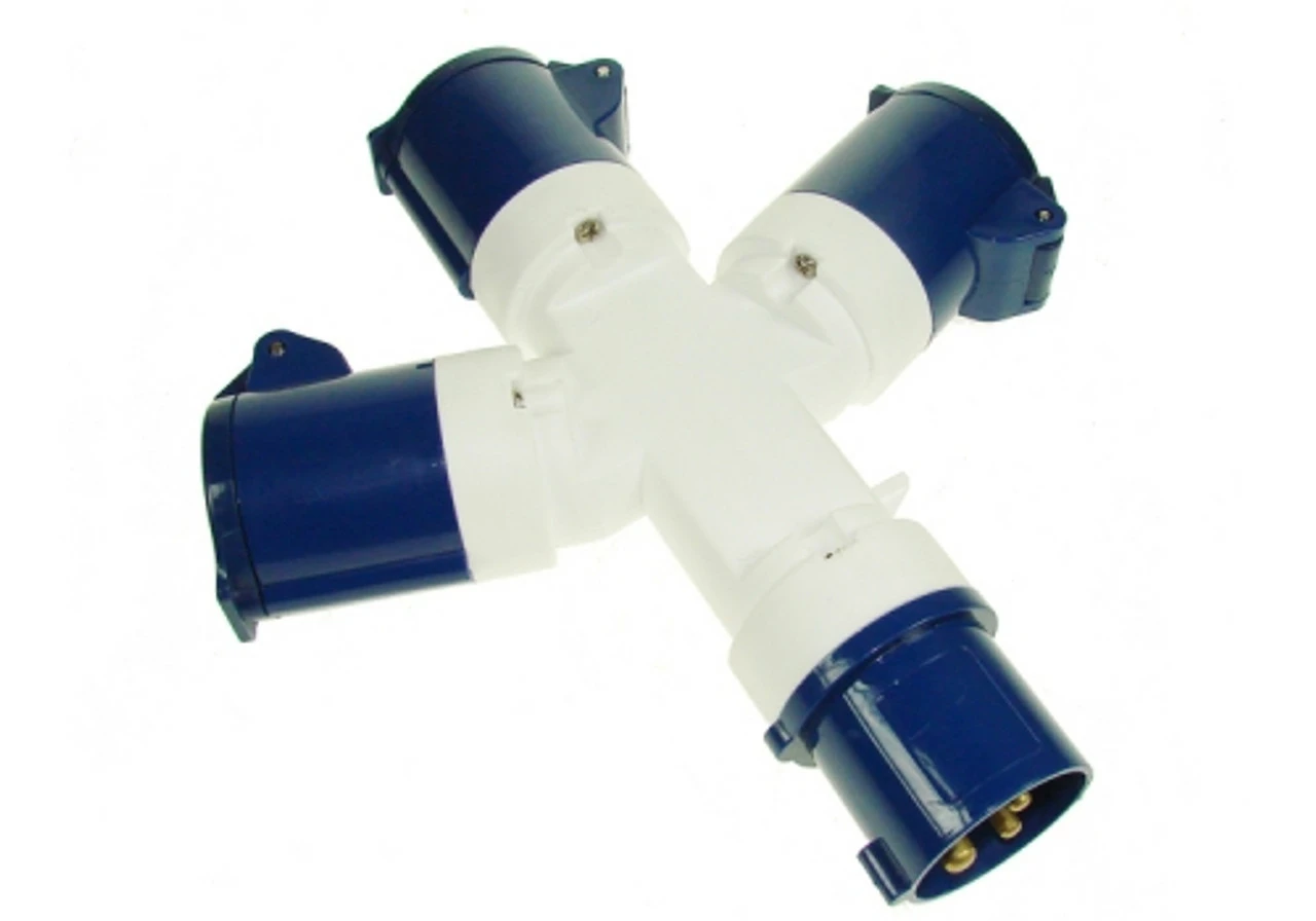 Maypole 3-Way 230v Caravan Site 16 Amp Hook Up Splitter