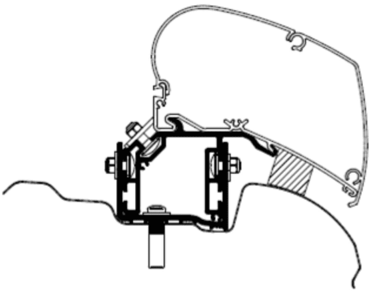 Thule Awning Bracket For Omnistor 6300 - VW Crafter 2018 Onwards